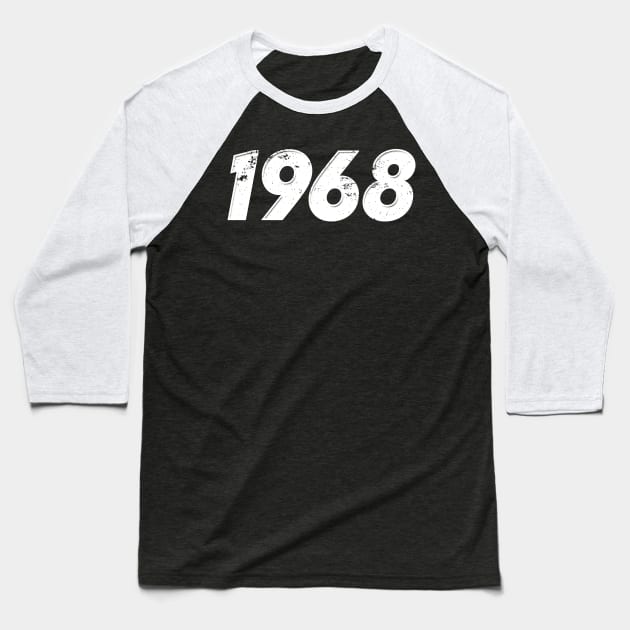 1968 - Vintage Grunge Effect Baseball T-Shirt by j.adevelyn
